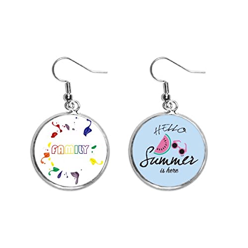 Pendientes de sandía LGBT con bandera arcoíris accesorio de verano