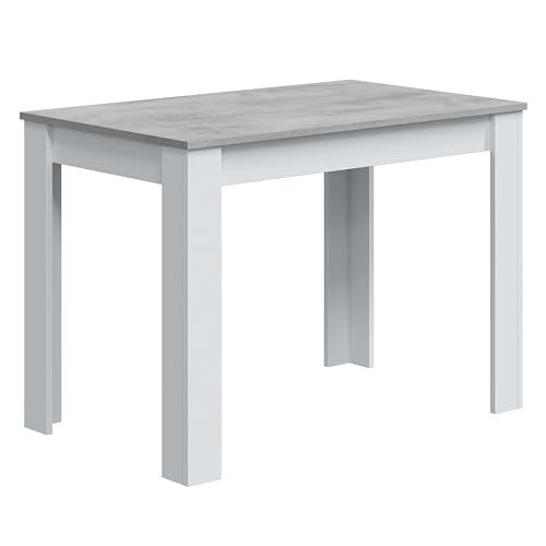 Miroytengo Mesa Auxiliar Cocina Cloe Salón Moderno Color Blanco Artik y Gris Cemento 78x109x67 cm