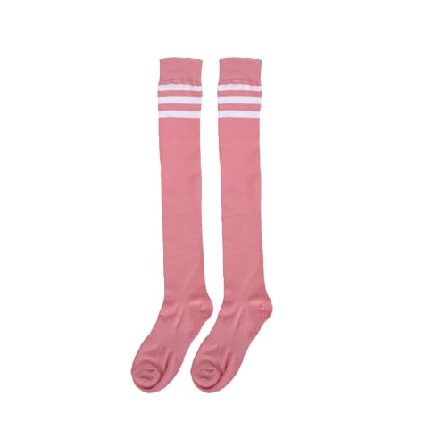 Image of Bestjybt Women Thigh High Socks Cotton Warm Striped Over Knee High Socks | Well-made, Not Sheer, Thick, Leg Warmers, Long Knee High Boot Socks, Comfortable, Thigh-friendly, Stay up, Fit Well