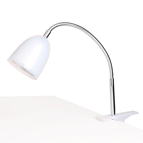 E3L 5W Flexible & Swivel Clip on Eye Protection LED Table Desk Lamp Reading Light- USB Light, BBQ Grill Light (White)
