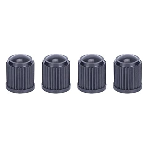 Marcraft Grey Standard Plastic Tyre Wheel Alloy Valve Caps Dust Caps (4 Pack) Universal for Cars, SUVs, Bicycles, Motorcycles, Trucks | Rubber Airtight Seal Plastic | Screw-On Cover