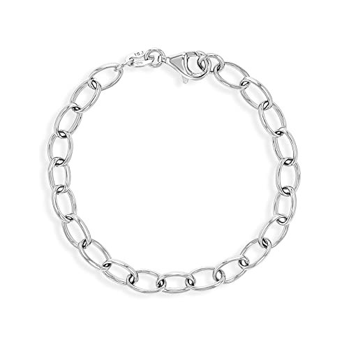 925 Sterling Silver Classic Link Chain Charm Bracelet for Little Girls & Preteen - Plain Bracelets for Young Girls to Allow them to Add Charms - Fabulous Jewelry for Children