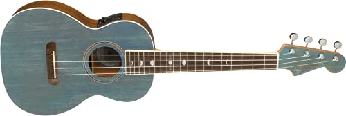 Fender Dhani Harrison ukulélé tenor – Turquoise - Les Beatles, Paul McCartney, John Lennon, RIngo Starr, George Harrison Fender Dhani Harrison ukulélé tenor - Turquoise – Image 4