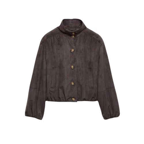 Image of Marks & Spencer Suedette Funnel Neck Short Jacket