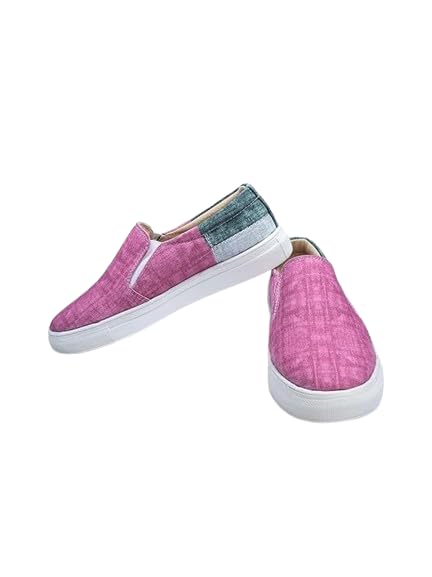 Loafers Sneakers for Women (Pink & Grey Stitch)-image-28