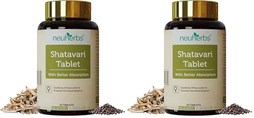 Image of Neuherbs Shatavari 60 Tablets | Boost Energy, Immunity & Maintain Women's Hormonal Balance | Supports Lactation | No Added Preservatives (Pack of 2)
