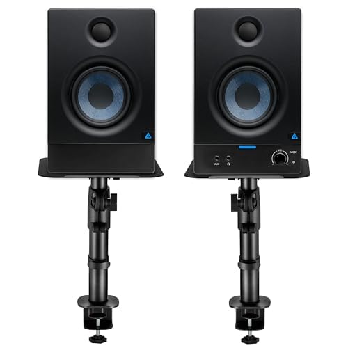 Image of Audio Array 3.5 inch Studio Monitor Bundle with 50W Powered Speakers & Adjustable Metal Stands|Bluetooth,TRS, AUX, RCA Inputs|5KG Capacity|Height, Tilt & Rotation Adjustable|Smart Cable Management | UB-05