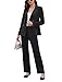 Womens Suits 2 Piece Set Dressy Fall Fashion 2025 Business Casual Long Sleeve Blazer Jackets Wide Leg Pant Suits Black XXL