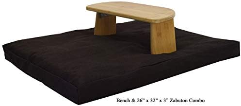 Bean Products Bamboo Meditation Bench – Original and Best Design - Folding Legs, Portable, Ergonomic Seat with Micro–Rock Adjustable feet for Perfect Pelvic Positioning. Zabuton Mat Option. TM, Inc.