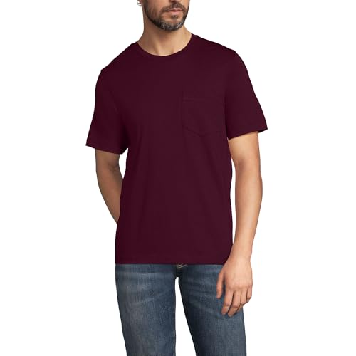 Lands' End Men's Short Sleeve American-Grown Supima Cotton Tee with Pocket