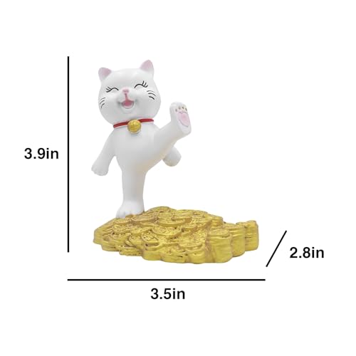 Image of Cute Cat Phone Stand Resin Desktop Cell Phone Holder Kitten Phone Mount Compatible with All Smartphones