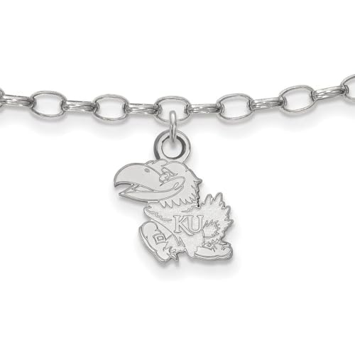 LogoArt Sterling Silver University of Kansas Anklet, 9 Inch