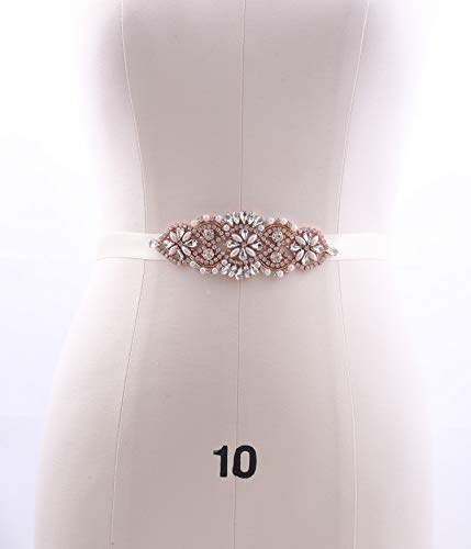 Rhinestone Wedding Belt Handmade Crystal Sash Belt Headband for Bride Bridesmaid Wedding party Dress4