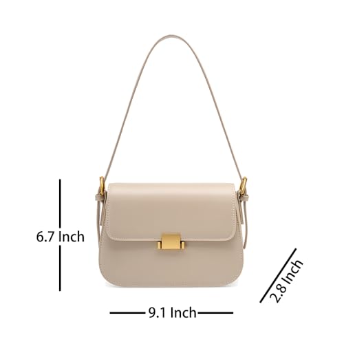 JIUFENG Genuine Leather Shoulder Bag for Women, Ladies Sleek Crossbody Messenger Bag Underarm Satchel Purse2