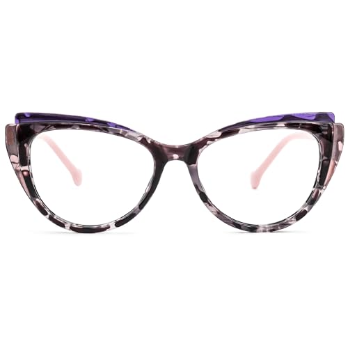 Mejores review On-line Centro de carga de luz Top cinco. 29 Zeelool - Marco de anteojos de ojo de gato con lente transparente sin receta para mujer, Rosado, Oversize