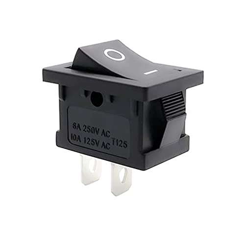 15 Pcs AC 6A/250V 10A/125V 2 Solder Lug SPST On/Off Mini Boat Rocker Switch Car Auto Boat Round Rocker 2 Pin Toggle SPST Switch Snap