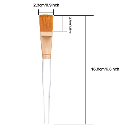 Facial Mask Brush Makeup Brushes Cosmetic Tools With Clear Plastic Handle, 5 Pack (Gold With Yellow Brush) #TOP2