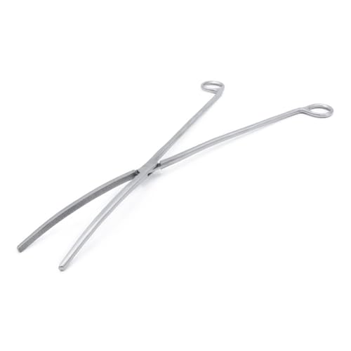 Edelstahl Futterzange - 40 cm abgewinkelt | 40 cm lange Edelstahl-Futterzange mit gebogener Spitze für sicheres Füttern von Reptilien und Amphibien.