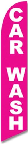 Car Wash Pink Feather Banner Flags (Complete Kits)