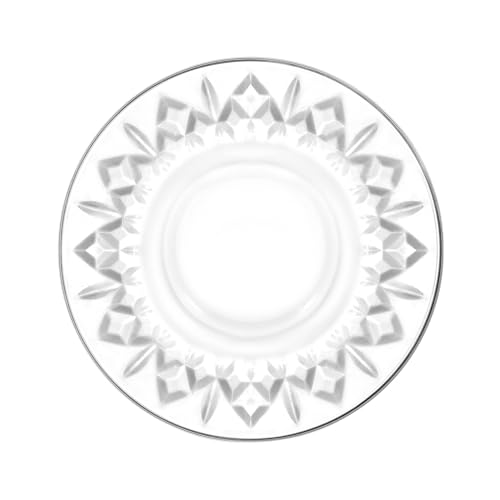 LAV Teacup Saucer Set of 6 | Odin Clear Glass Plate, Tea Plates for Turkish Tea Glasses| 4.9 in