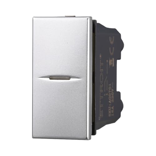Pulsante assiale 16A, Moduli grigi, grigio, Compatibile Con...