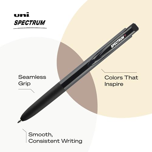 Image of uniball Spectrum Retractable Gel Pens, Medium Point (0.7mm), Black Ink, 12 Pack