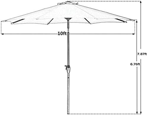 Parasol de terrasse anti-UV CLSDRZC avec toile imperméable et mât renforcé - 3