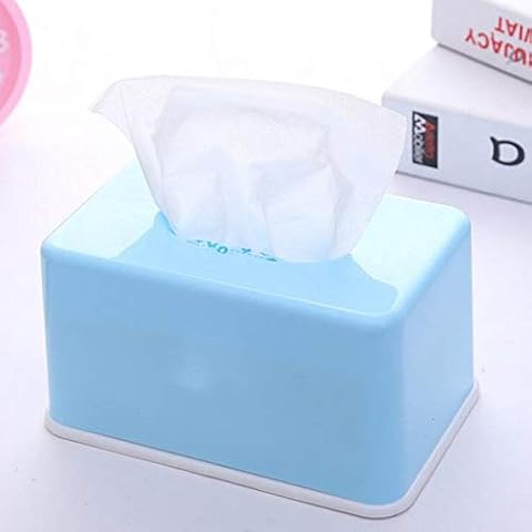 YLBMN New home candy color plastic paper towel toilet toilet box home napkin holder home decoration blue Cover