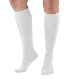 Ames Walker AW Style 167 Women's Travel 15-20 mmHg Moderate Compression Knee High Socks White Medium