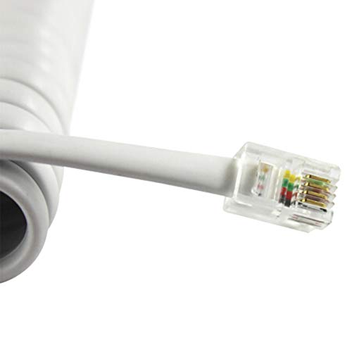 Saisn Telephone Handset Cord Modular Coiled Phone Curly Cable (6 Feet, White) #TOP2