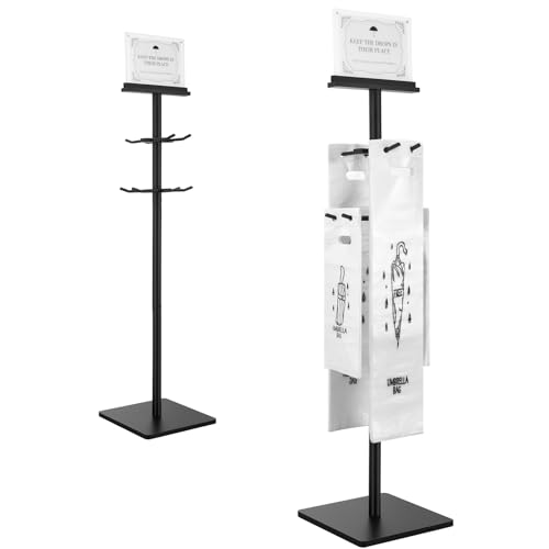 MLLiGAC Wet Umbrella Bag Stand with 400 Bags Dual Size Disposable Bags