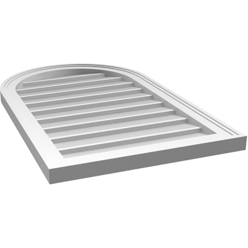 Ekena Millwork GVPRT20X3202SN Round Top Surface Mount PVC Gable Vent, 20"W x 32"H, Factory Primed White by Ekena Millwork - Image 5