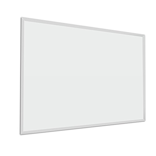 Fab Glass and Mirror Beveled Polished Frameless Wall Mirror with Hooks, 36  x 48 , Clear