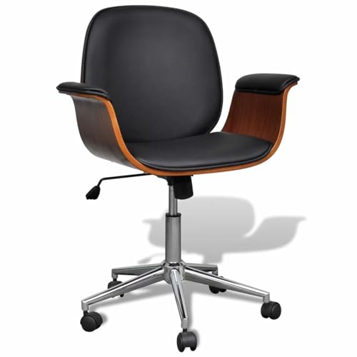 Cinyiqo Sillón Giratorio, Butaca, Sillon Orejero, Sillon Lactancia, Sillones para Personas Mayores, Butacas De Cine, de Madera Curvada y Cuero sintético