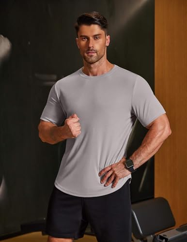 Image of COOFANDY Mens Muscle T Shirts Short Sleeve Slim Fit Tshirts Gym Workout Athletic Crewneck Shirt