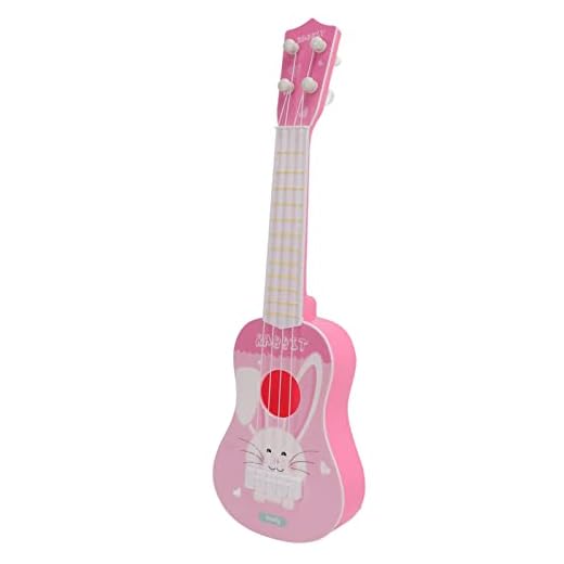 Eujgoov Ukulele Gitarrleksaker Plastukulele för Nybörjare Ukeleleinstrument med 4 Strängar för Barn(rosa)