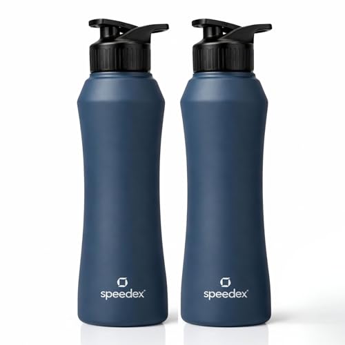 Image of Speedex Stainless Steel Water Bottle 1 Ltr, Leak Proof Sipper Cap, BIS Approved 1000 ml Metal Bottle For Daily, Office, School, Gym, Travel Use for Men, Women, Kids, Adults, Teal Blue, Set of 2