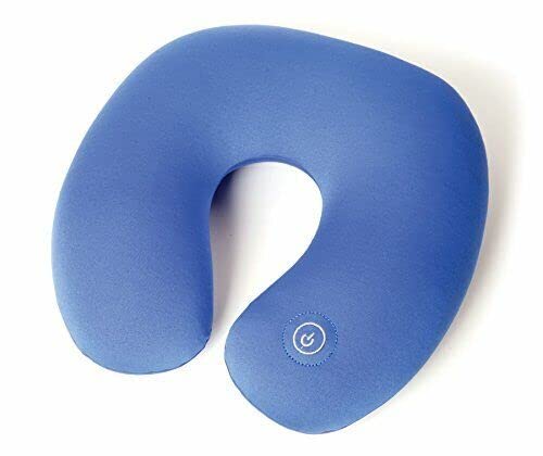 Vibrating Microbead Neck Massage Travel Pillow - Airplane Travel Essentials for Women Kids & Men - Car Essentials Travel Accessories Road Trip Essentials - Ergonomic - International Travel Must Haves