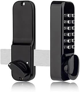 Stainless Steel 100% Mechanical Door Locks with Keypads Door Knob, Waterproof Keyless Entry Door Keypad Deadbolt Lock with Handle, Digital Combination Front Door Lock Set, 2 in 1 Code/Key