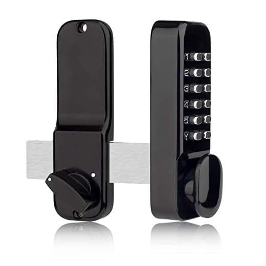 CODACE 100% Mechanical Keyless Entry Door Lock with Keypad Door Knob, Waterproof Keypad Deadbolt Door Lock with Handle, Digital Combination Door Lock Set for Front Outdoor Gate, Easy to Install, Black