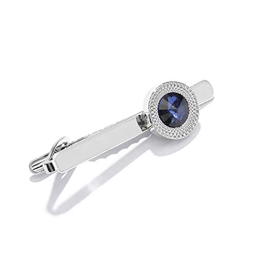 Mimgo New Simple Style Metal Crystal Silver Tie Clip for Men Wedding Necktie Tie Clasp Clip
