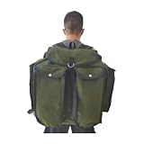 Mochila Lona Caminhão Impermeável 80L Extra G com 4 Bolsos Costura Dupla (VERDE)