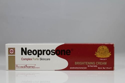 Neoprosone, Skin Brightening Cream | 1.7 Fl oz / 50 ml | Fade Dark Spots on: Face, Elbows, Knees, Body | with Alpha Arbutin, Lactic Acid, Castor Oil