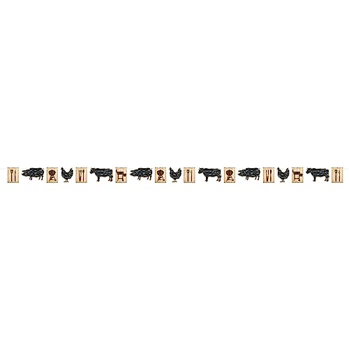 Bannière de barbecue Beistle 3,6 m décorative marron pour fête - 2