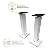 Kanto SX26W Universal Fillable Speaker Floor Stands for Bookshelf Speakers | 26" Tall | Adjustable Isolation Feet | Dedicated Cable Channel | Two Sizes Top Plate | Fill Bags Incl. | White | Pair #1