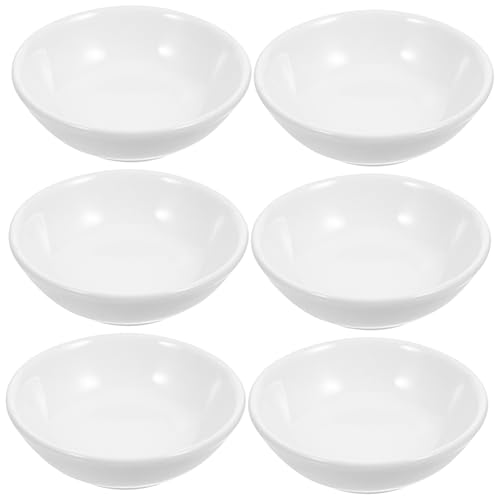 BRIGHTFUFU 12pcs Ceramic Dish Sauce Dish Appetizer Dishes Porcelain Side Dish Spice Dishes Ramekins Serving Dish Dip Bowls Small Condiment Bowls Condiment Dishes Sauce Bowl White Ceramics