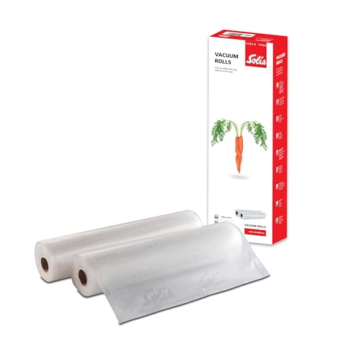 Solis Pellicola sottovuoto 40 x 600 cm, adatta solo per macchine sottovuoto con ruote da 40 cm, senza BPA e per alimenti, 110 µm, robusta e riutilizzabile, Sous Vide e congelatore, protegge freschezza