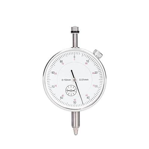 Dial Indicator, 0-10mm Measuring Range, 0.01mm Resolution, for Manufacturing and Maintaining Measuring Instruments, with Control Arm