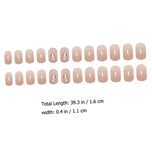 Healvian 2 Conjuntos adesivos de manicure de unhas postiças unhas postiças francesas encantos de unh