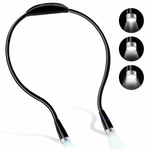 Lámpara de lectura para el cuello con forma de libro de Victop, flexible, con modo de protección ocular, recargable, 3 niveles de luminosidad, manos libres para iluminación infantil Cover